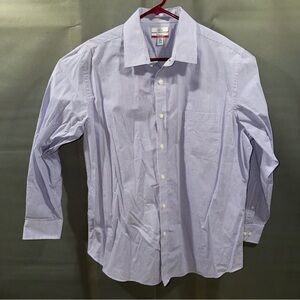 Croft & Barrow Dress Shirt Classic Fit Mens Size 17.5 x 34/35 Blue Checkered